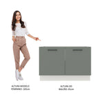 Gabinete Bajo 120 cm 2 Puertas Sin Encimera Blanco/Gris Agata Madesa