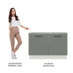 Gabinete Bajo 120 cm 2 Puertas Blanco/Gris Agata Madesa