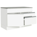 Gabinete Bajo 120 cm 1 Puerta 2 Cajones Blanco Glamy Madesa