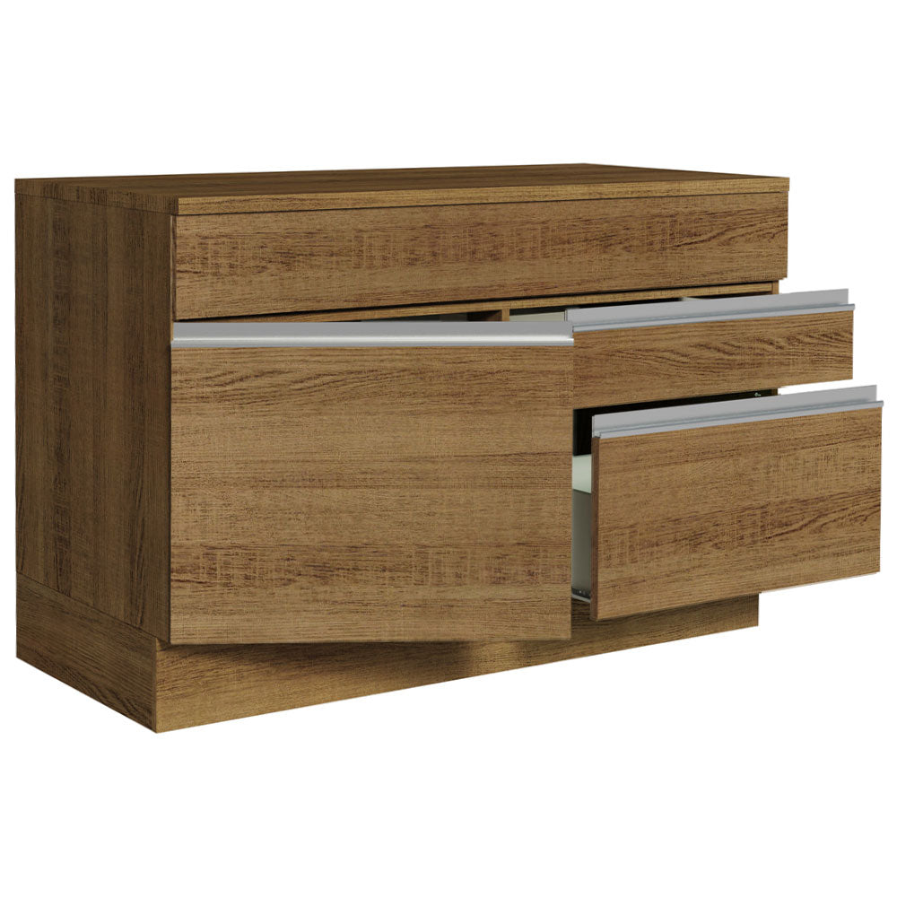 Gabinete Bajo 120 cm 1 Puerta 2 Cajones Marrón Glamy Madesa