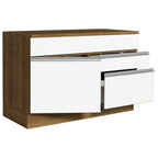 Gabinete Bajo 120 cm 1 Puerta 2 Cajones Marrón/Blanco Glamy Madesa