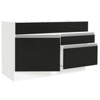 Gabinete Bajo 120 cm 1 Puerta 2 Cajones Sin Encimera Blanco/Negro Glamy Madesa