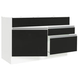 Gabinete Bajo de Tarja 120 x 60 cm 1 Puerta 2 Cajones Blanco/Negro (Sin Encimera) Glamy