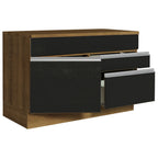 Gabinete Bajo 120 cm 1 Puerta 2 Cajones Marrón/Negro Glamy Madesa