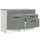 Gabinete Bajo para Tarja 120 x 60 cm 1 Puerta 2 Cajones (Con Encimera) Agata Blanco/Gris