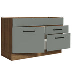 Gabinete Bajo para Fregadero con Accesorios de Cocina 120 cm 1 Puerta 2 Cajones Marrón/Gris Agata Madesa