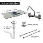 Gabinete Bajo para Fregadero con Accesorios de Cocina 120 cm 2 Puertas 3 Cajones Blanco Agata Madesa
