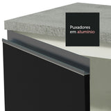Gabinete Bajo para Tarja 120 x 60 cm 2 Puertas 3 Cajones (Sin Encimera) Glamy Blanco/Negro