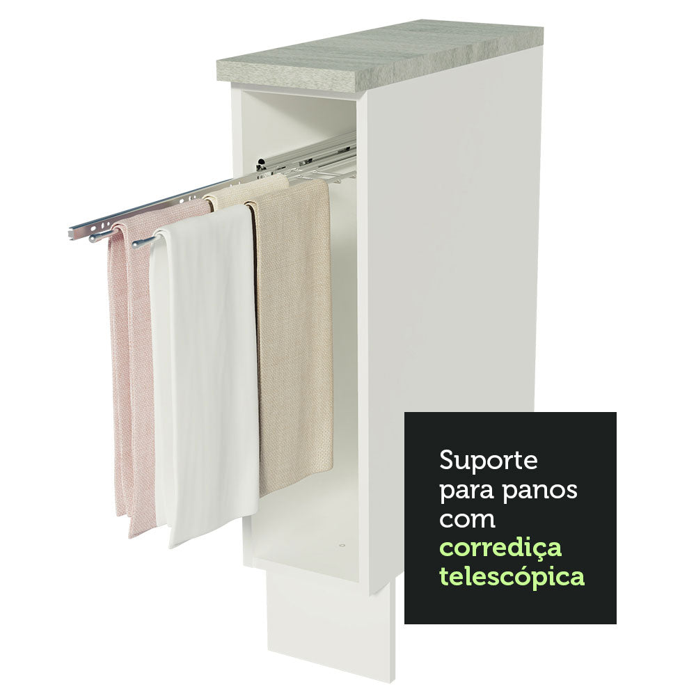 Gabinete Bajo Toallero 20 cm Blanco Lux, Glamy y Agata Madesa