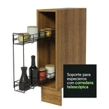 Gabinete Especiero para Cocina 20 x 60 cm (Sin Encimera) Lux, Glamy y Agata Marrón