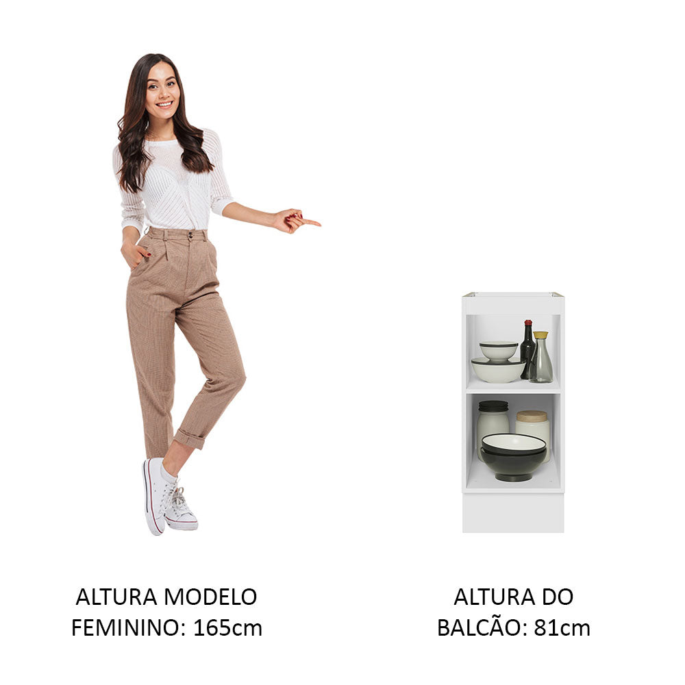 Gabinete Bajo 35 cm 1 Puerta Sin Encimera Blanco Glamy Madesa
