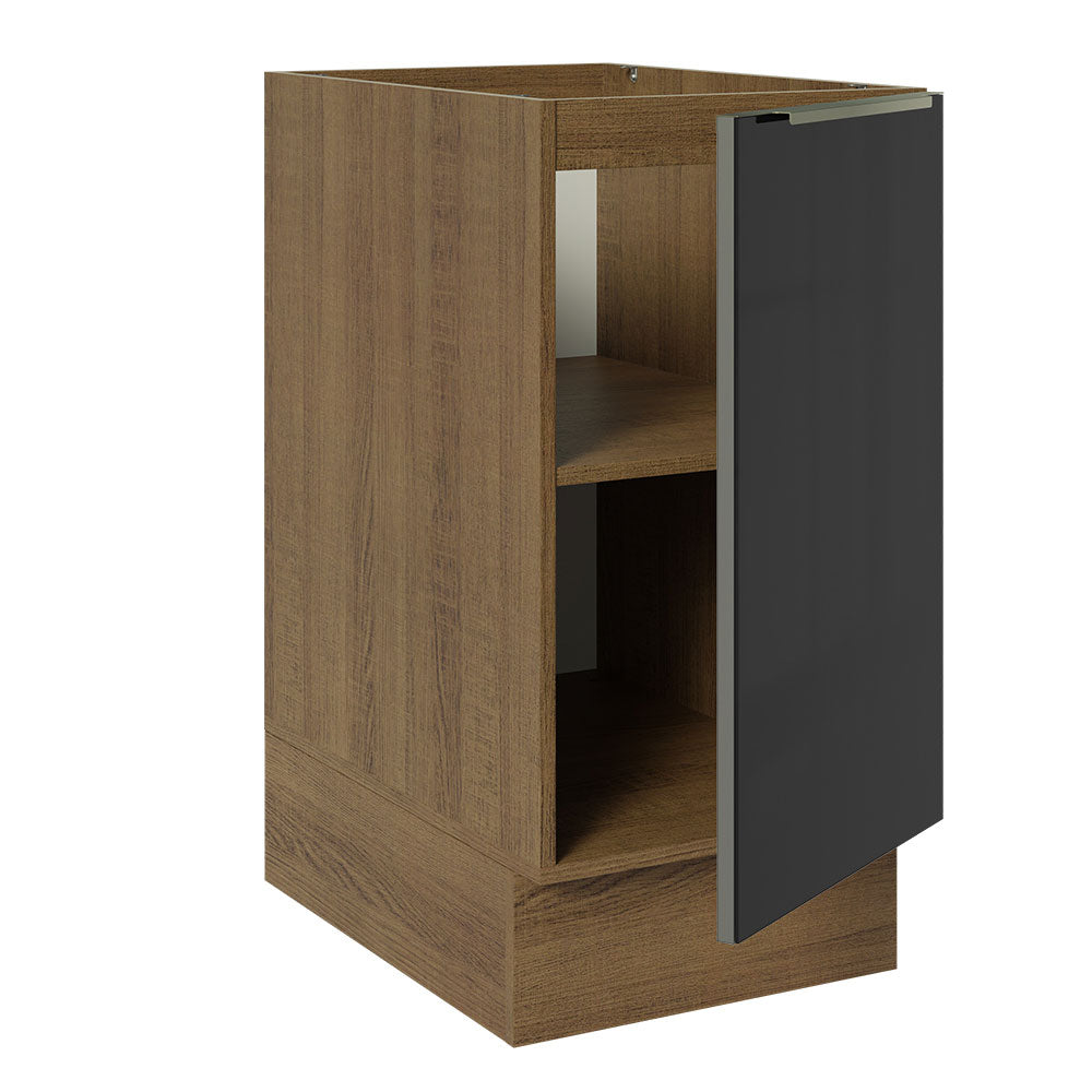 Gabinete Bajo 40 cm 1 Puerta Lux Marrón/Negro