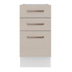 Gabinete Bajo 40 cm 3 Cajones Sin Encimera Blanco/Crema Agata Madesa