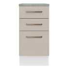 Gabinete Bajo 40 cm 3 Cajones Blanco/Crema Agata Madesa