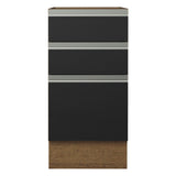 Gabinete Bajo 40 x 60 cm 3 Cajones (Sin Encimera) Glamy Marrón/Negro