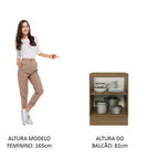 Gabinete Bajo 60 cm 1 Puerta Sin Encimera Marrón/Blanco Glamy Madesa