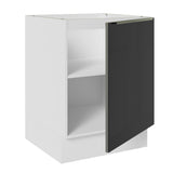 Gabinete Bajo 60 cm 1 Puerta (Sin Encimera) Lux Blanco/Negro