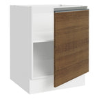 Gabinete Bajo 60 cm 1 Puerta Sin Encimera Blanco/Marrón Glamy Madesa