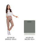 Gabinete Bajo 60 cm 1 Puerta Sin Encimera Blanco/Gris Agata Madesa