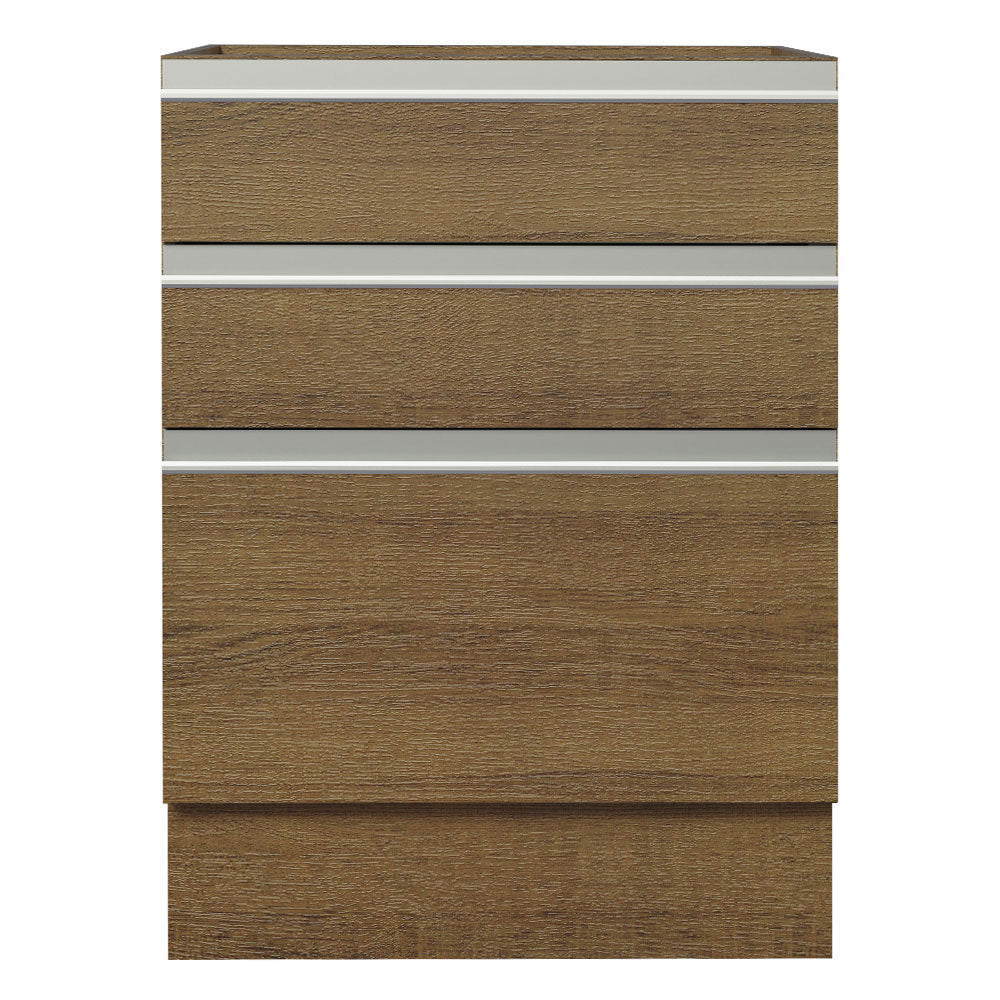 Gabinete Bajo 60 cm 3 Cajones Sin Encimera Marron Glamy Madesa