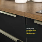 Gabinete Bajo 60 cm 3 Cajones Marrón/Negro Lux Madesa