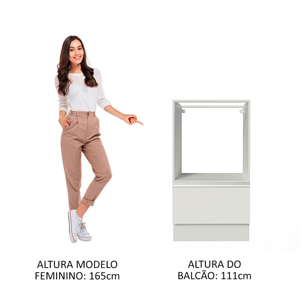 Gabinete Bajo para Horno 60 cm 1 Puerta Sin Encimera Blanco Glamy Madesa