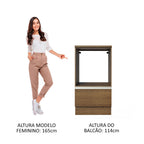 Gabinete Bajo para Horno 60 cm 1 Puerta Marrón Glamy Madesa