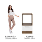 Gabinete Bajo para Horno 60 cm 1 Puerta Marrón/Blanco Agata Madesa