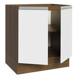 Gabinete Bajo 70 x 60 cm 2 Puertas (Sin Encimera) Glamy Marrón/Blanco