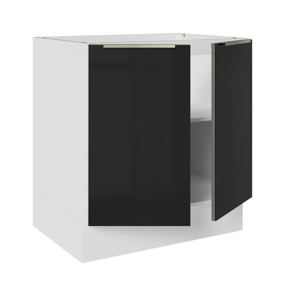 Gabinete Bajo 70 cm 2 Puertas Lux Blanco/Negro