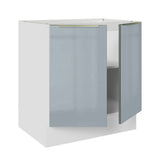 Gabinete Bajo 70 cm 2 Puertas Lux Blanco/Gris