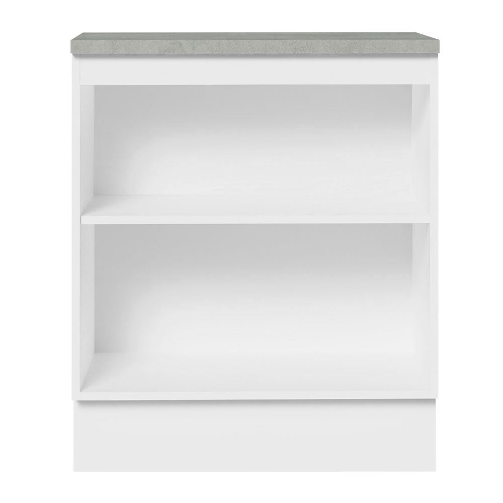 Gabinete Bajo 70 x 60 cm 2 Puertas (Con Encimera) Blanco/Gris Agata