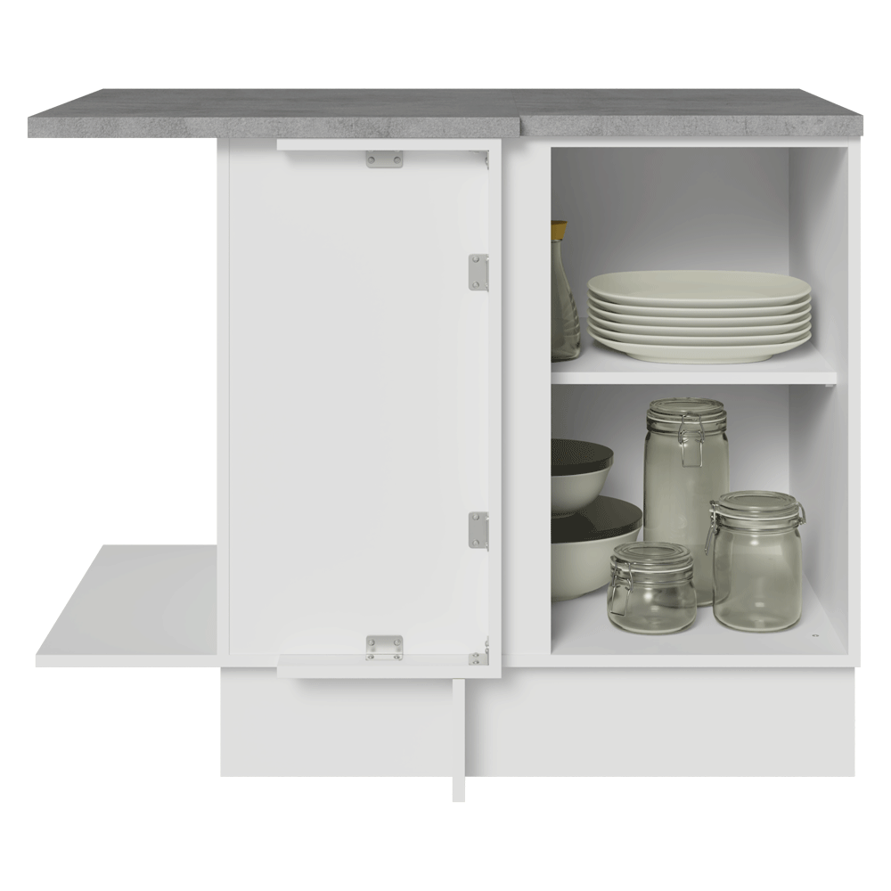 Gabinete Bajo Esquinero 102 cm 1 Puerta Blanco Stella Madesa