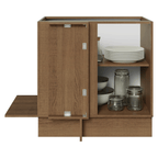 Gabinete Bajo Esquinero 80 cm 1 Puerta Sin Encimera Marrón/Blanco Stella Madesa