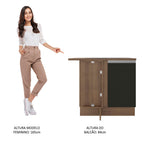Gabinete Bajo Esquinero 102 cm 1 Puerta Marrón/Negro Glamy Madesa