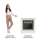 Gabinete Bajo para Horno de Empotrar 80 cm Blanco Agata, Glamy y Lux Madesa