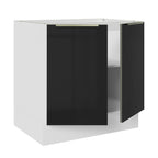 Gabinete Bajo 80 cm 2 Puertas Sin Encimera Blanco/Negro Lux Madesa