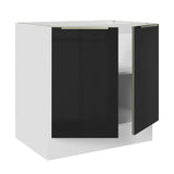 Gabinete Bajo 80 cm 2 Puertas Lux Blanco/Negro