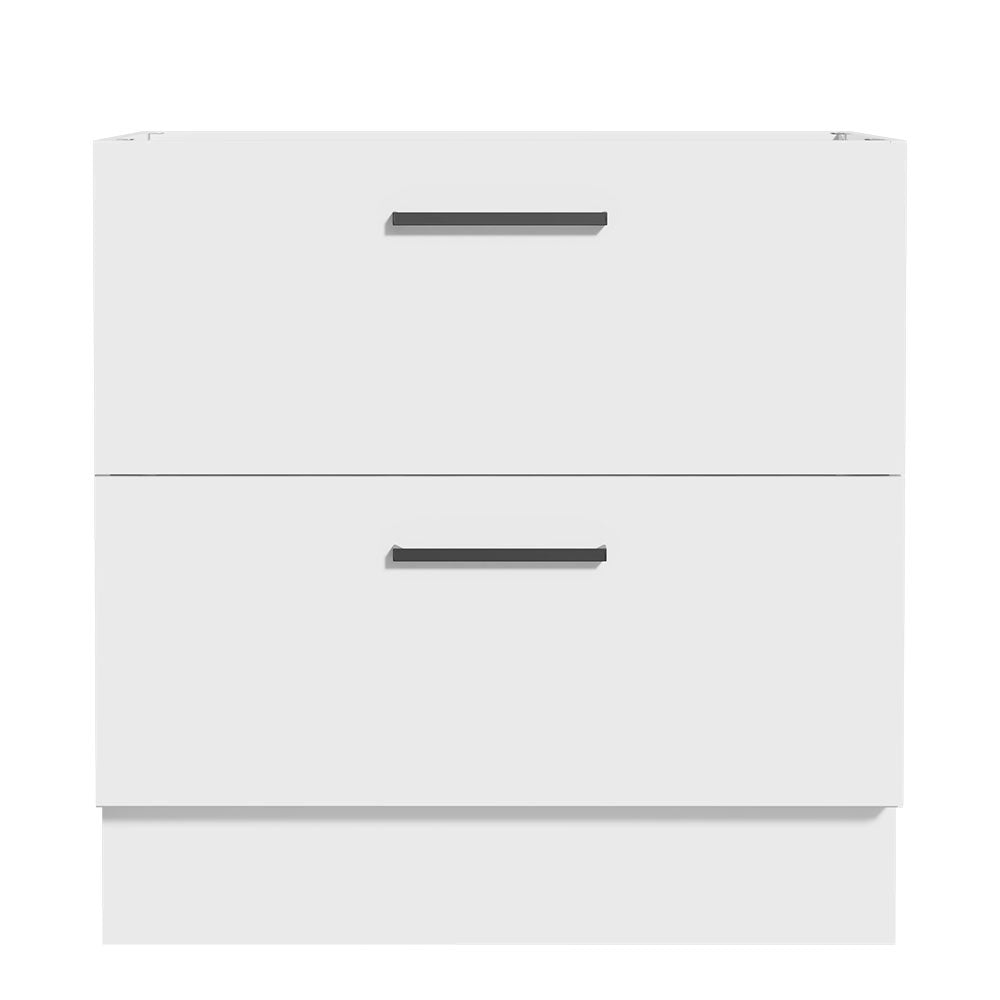 Gabinete Bajo 80 cm 2 Cajones Sin Encimera Blanco Agata Madesa