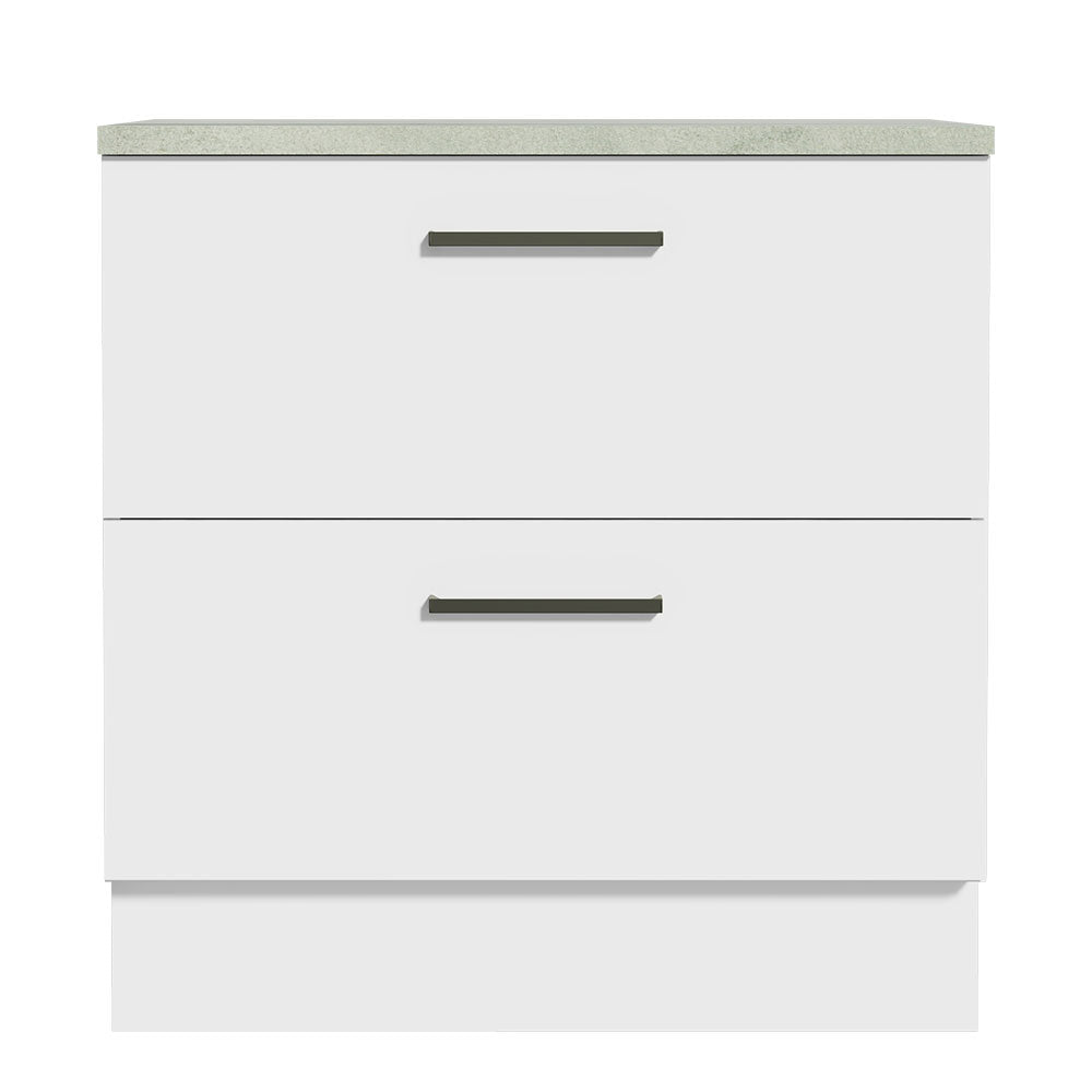 Gabinete Bajo 80 cm 2 Cajones Blanco Agata Madesa