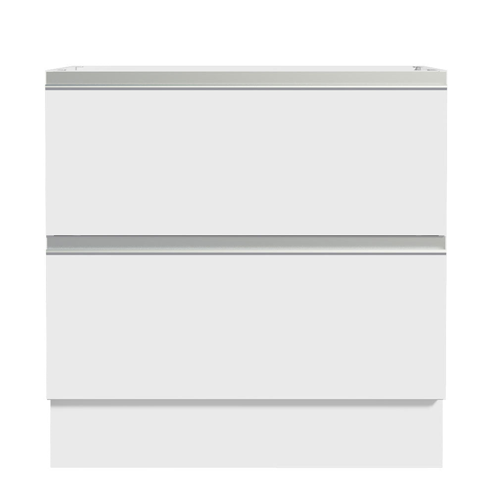 Gabinete Bajo 80 cm 2 Cajones Sin Encimera Blanco Glamy Madesa