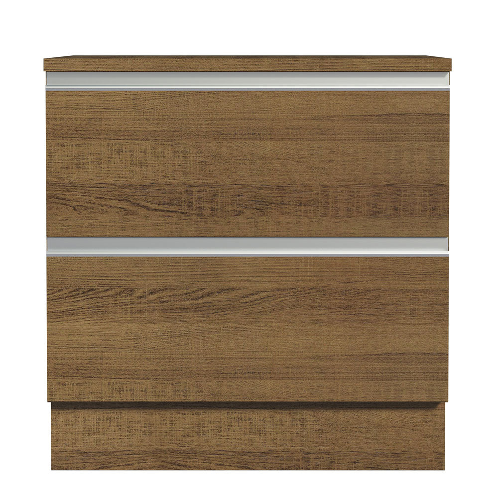 Gabinete Bajo 80 cm 2 Cajones Marrón Glamy Madesa