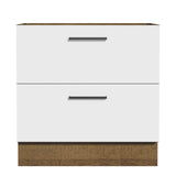 Gabinete Bajo 80 x 60 cm 2 Cajones (Sin Encimera) Agata Marrón/Blanco