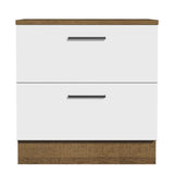 Gabinete Bajo 80 x 60 cm 2 Cajones (Con Encimera) Agata Marrón/Blanco
