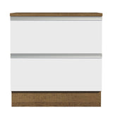 Gabinete Bajo 80 x 60 cm 2 Cajones (Con Encimera) Glamy Marrón/Blanco