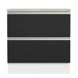 Gabinete Bajo 80 x 60 cm 2 Cajones (Con Encimera) Glamy Blanco/Negro