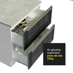 Gabinete Bajo 80 cm 2 Cajones Blanco/Negro Lux Madesa
