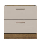 Gabinete Bajo 80 cm 2 Cajones Sin Encimera Marrón/Crema Agata Madesa