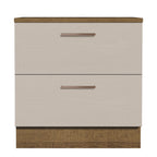 Gabinete Bajo 80 cm 2 Cajones Marrón/Crema Agata Madesa
