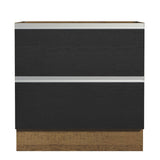 Gabinete Bajo 80 x 60 cm 2 Cajones (Sin Encimera) Glamy Marrón/Negro